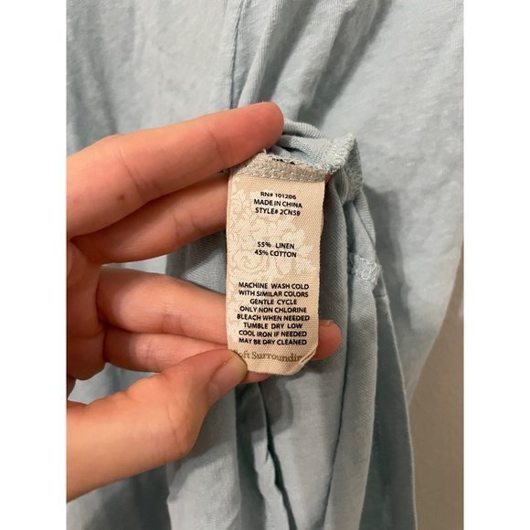 Soft Surroundings Light Blue Sleeveless Casual Midi Dress Linen Blend Size Small - Picture 7 of 7
